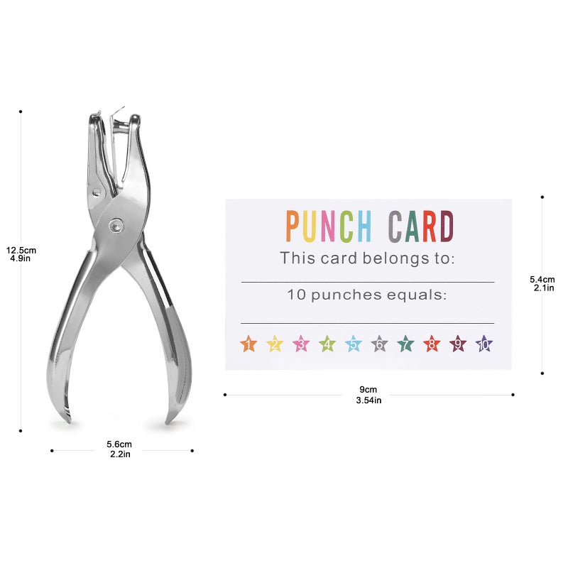 ONEDONE Reward Punch Cards Pack of 200 with Hole Puncher Behavior Incentive Awards for Teachers Kids Students Home Classroom School Business Loyalty Card - 3.5"" x 2"" - Image 2